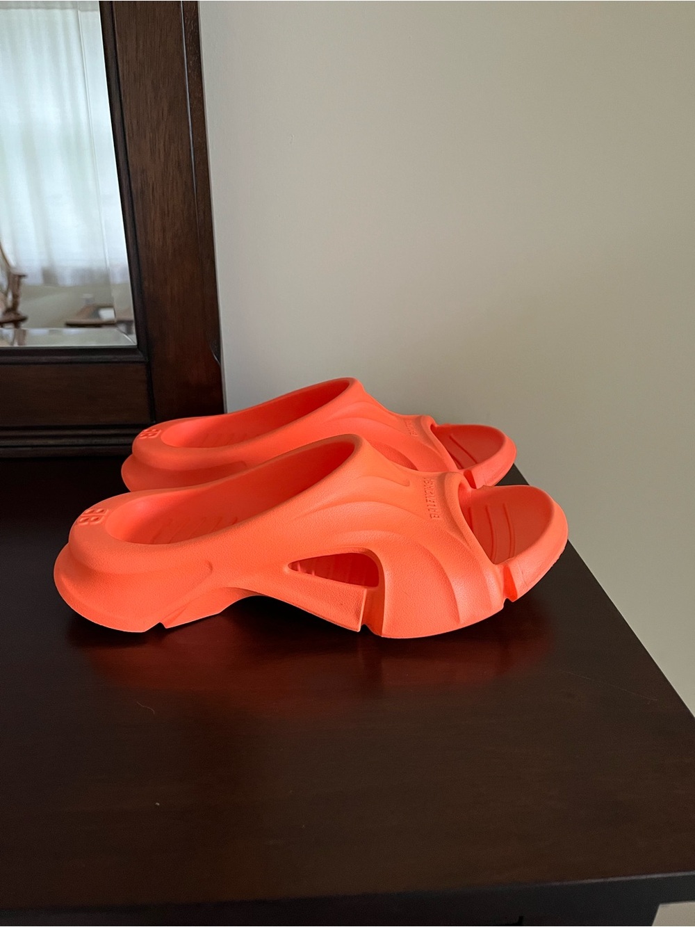 Balenciaga Fluo Orange Slide Sandals